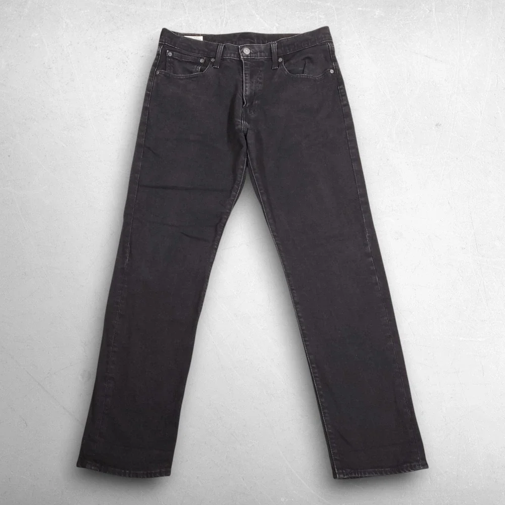 Levi's Premium 502 Tapered Jeans Men 32x32 Black Stretch Big E Modern Casual